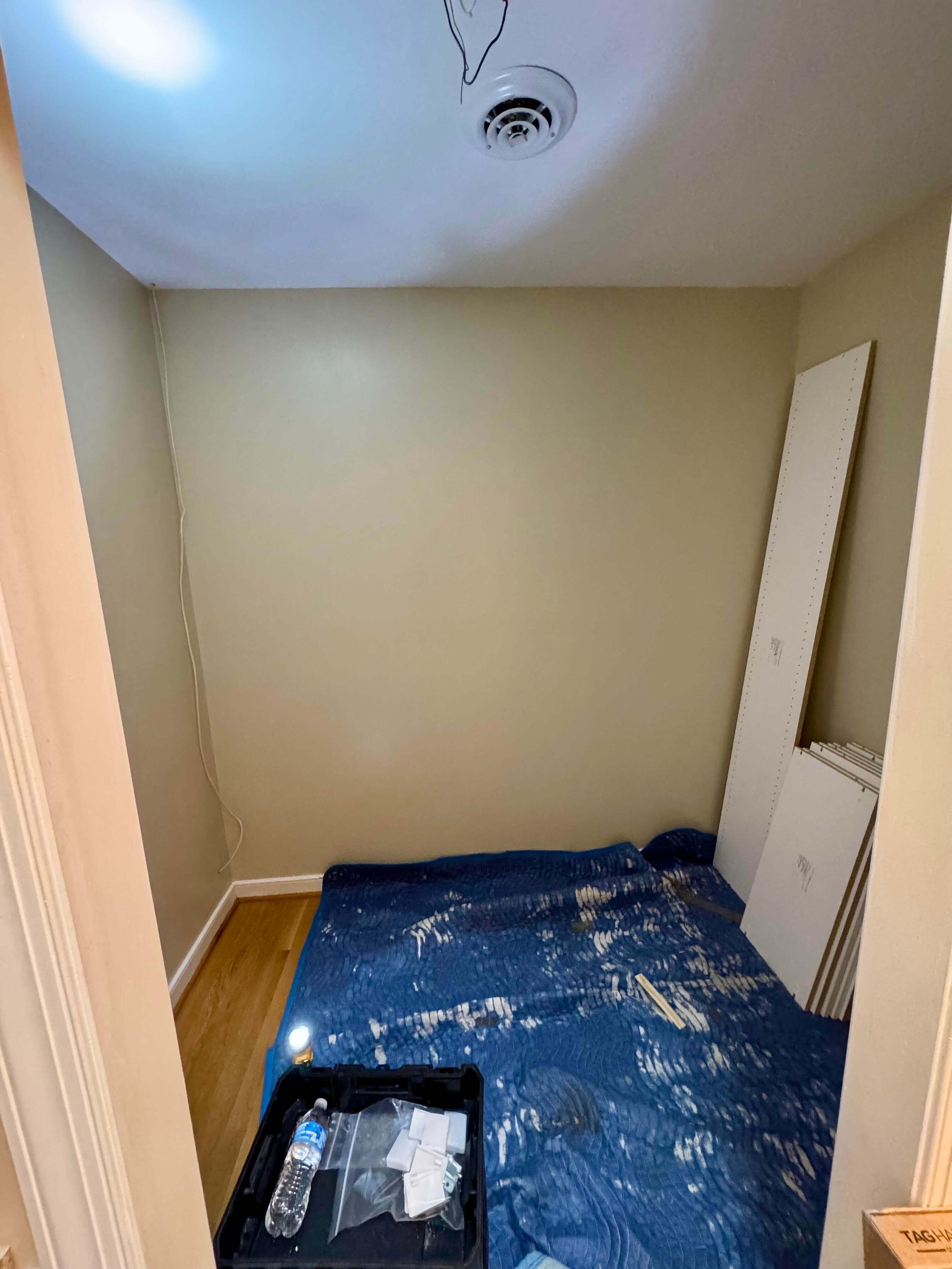 Custom Closet Under Construction with Shelving Installation in Richmond, VA